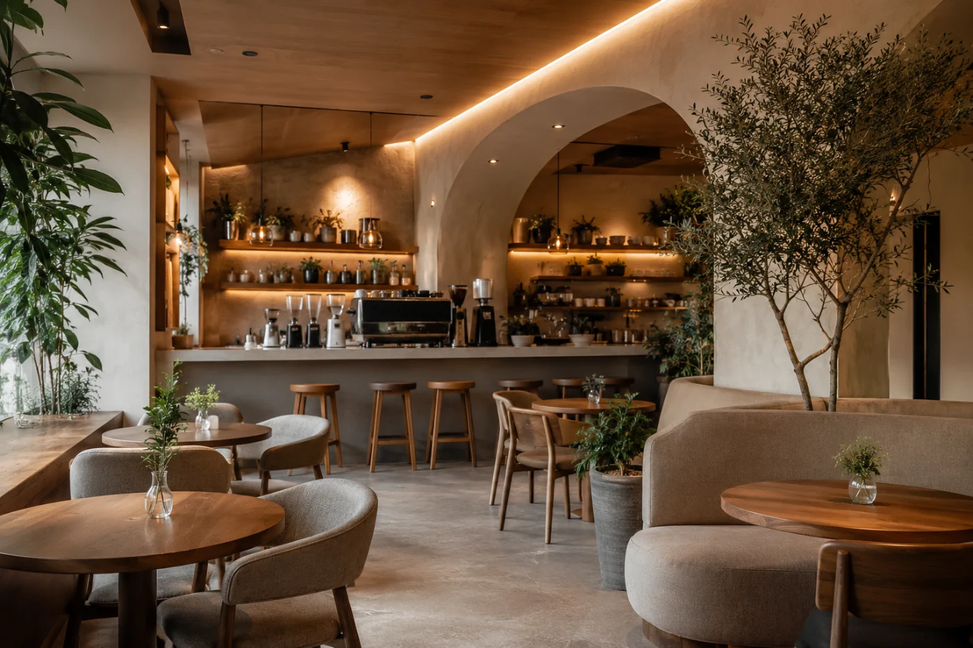 Interior de restaurante ilustrativo